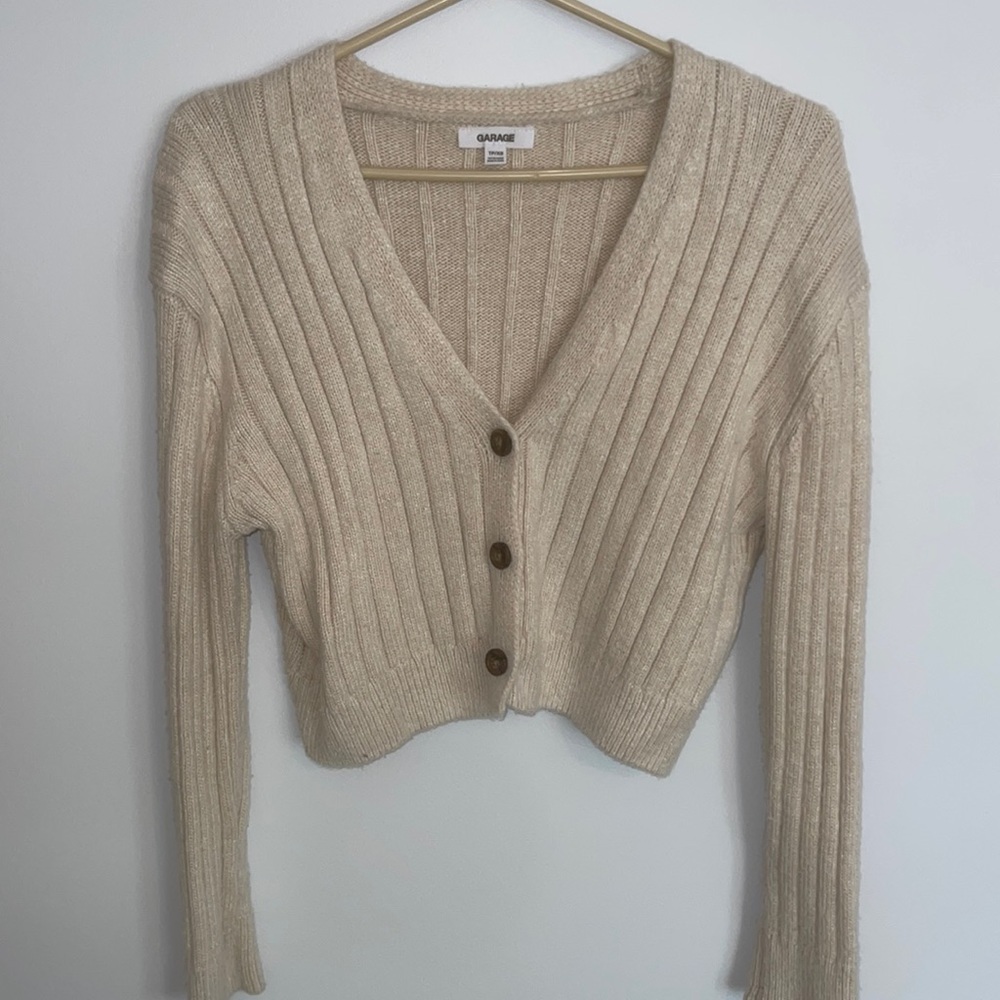 Garage Cropped Knit Cardigan
